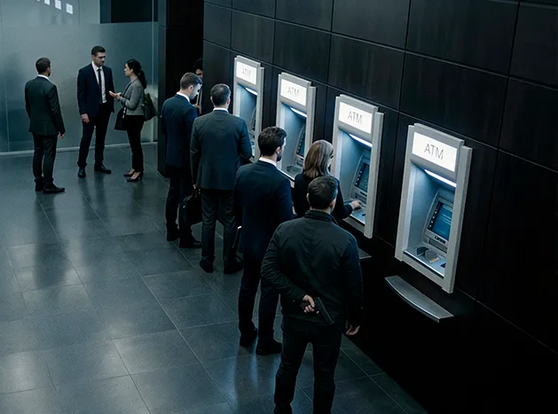 Branch security with AI detection overlay showing person tracking