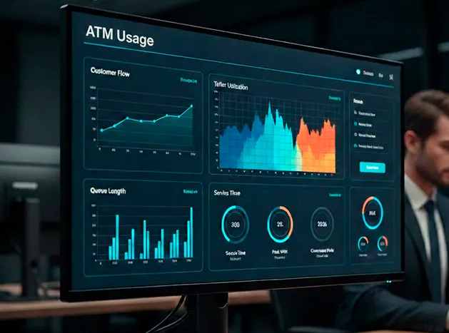 Branch analytics dashboard showing operational efficiency metrics