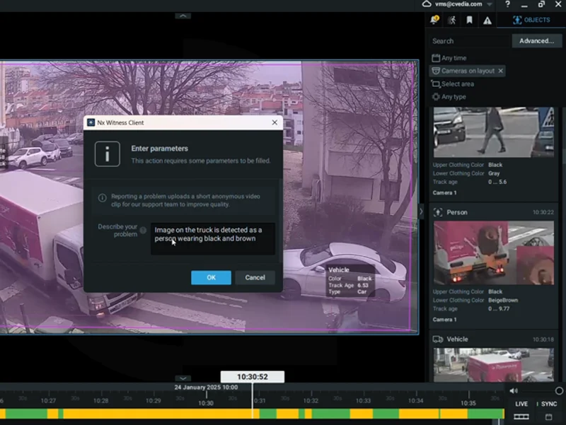 CVEDIA SecuRT interface showing real-time video analytics