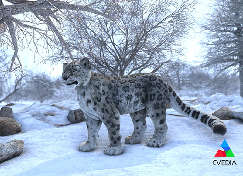 Synthetic snow leopard for wildlife detection